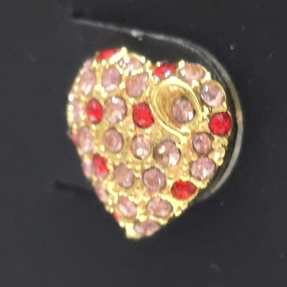 Coach Pavé Heart Stud Earrings - Picture 3 of 5